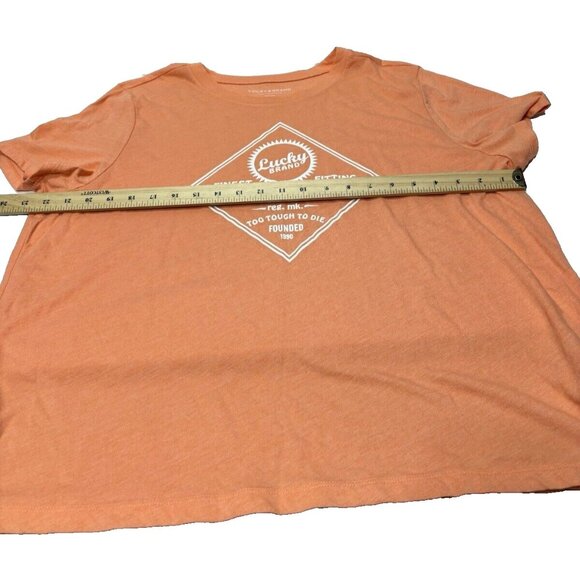 Lucky Brand "Blue Jeans" T-Shirt Orange, Plus Size XXL Women's Tee Shirt Top GUC - Picture 8 of 8
